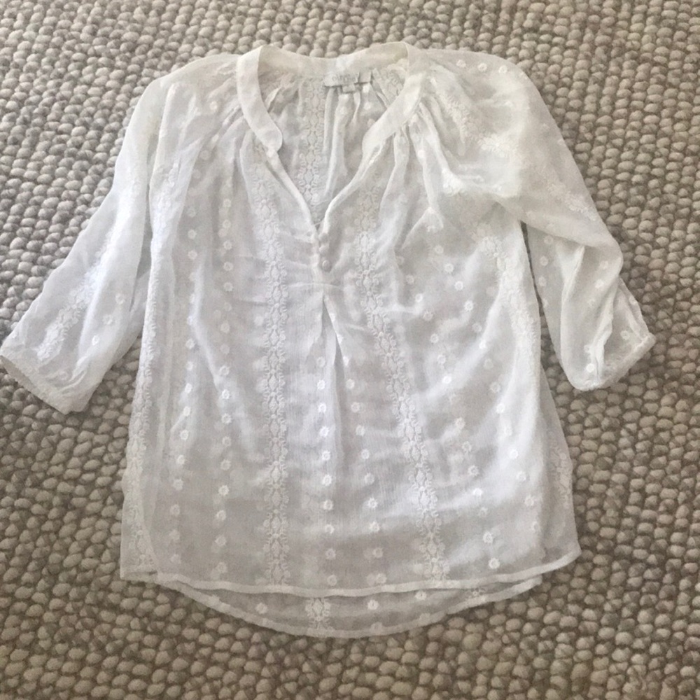 White sheer blouse